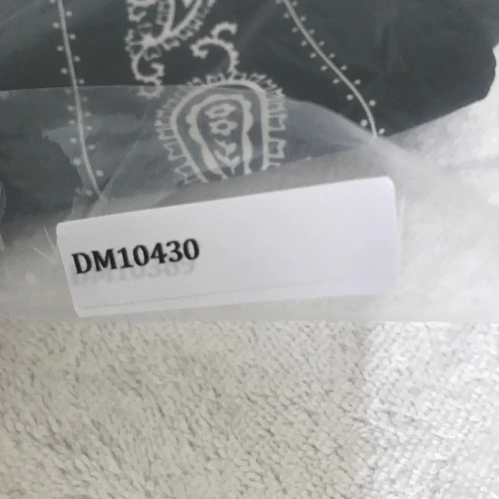 SATIN BLACK WHITE BANDNA SQUARE SCARF